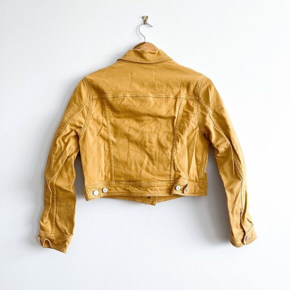 Pilcro and the Letterpress Womens Denim Jacket Cropped Mustard Yellow Medium - Picture 2 of 7